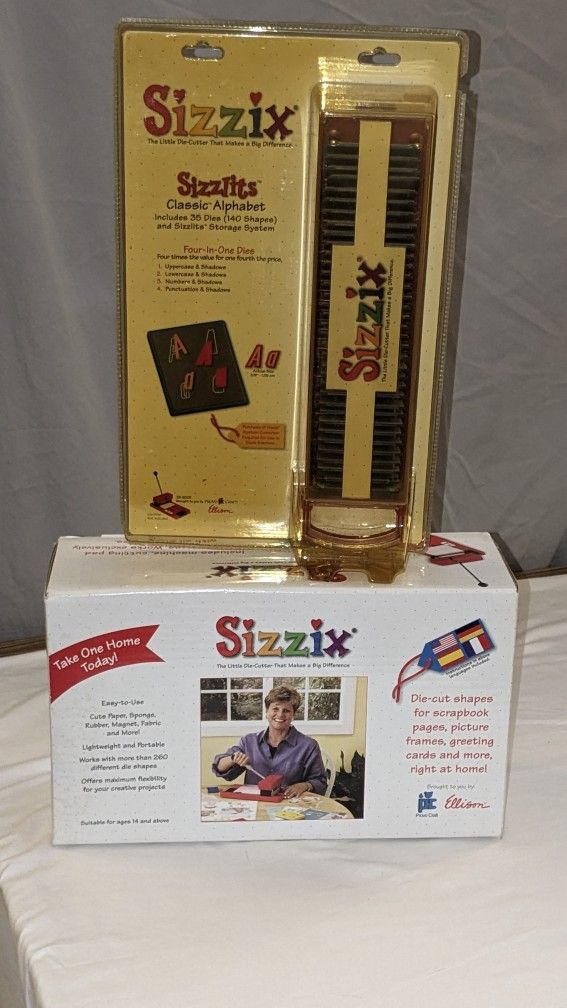 Sizzix Original Red Personal Die-Cutter Press Machine and Sizzix Sizzlits Classic Alphabet Dies
