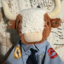 Build-A-Bear police bull plush toy