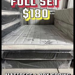 Full size pillow top mattress with box spring included