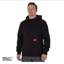 Milwaukee Men's 3X-Large Black Midweight Cotton/Polyester Long-Sleeve Pullover Hoodie=milw-925