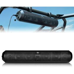 KEMIMOTO UTV Sound Bar 28 Inch ATV Soundbar 4X Subwoofers 2X Tweeters Bluetooth Golf Cart Sound Bar Compatible with Polaris RZR Can-Am Defender X3 CFM