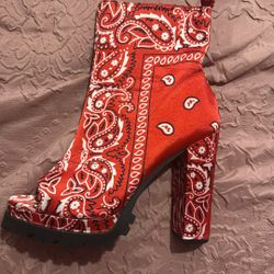 Bandanna Open Toe Heel Boot