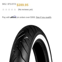 130/90B16 Dunlop American Elite Wide White Wall  Motorcycle Tire. 