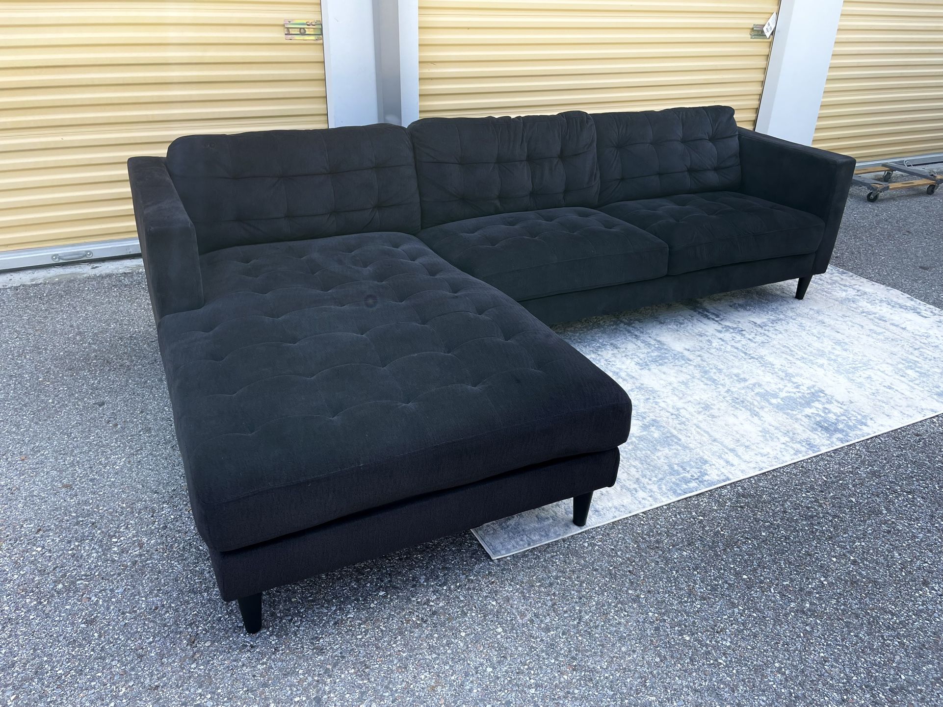 Black Sectional Sofa 112”