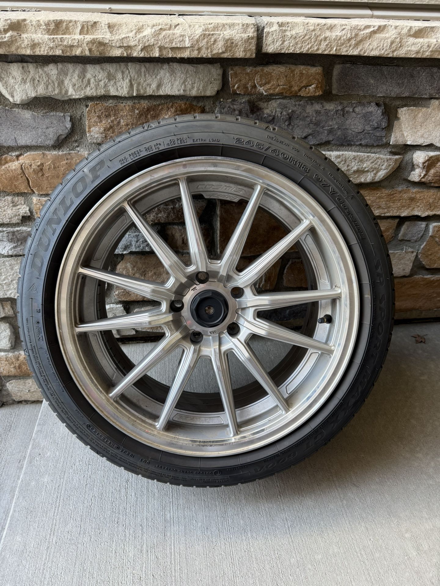 Cosmis Wheels 18x9 with Dunlop Performance tires 245/40R18