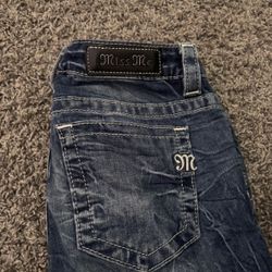 Miss Me Mid-Rise Crop Skinny Jeans Sz 28 w/ Ankle Zippers Dark Wash 