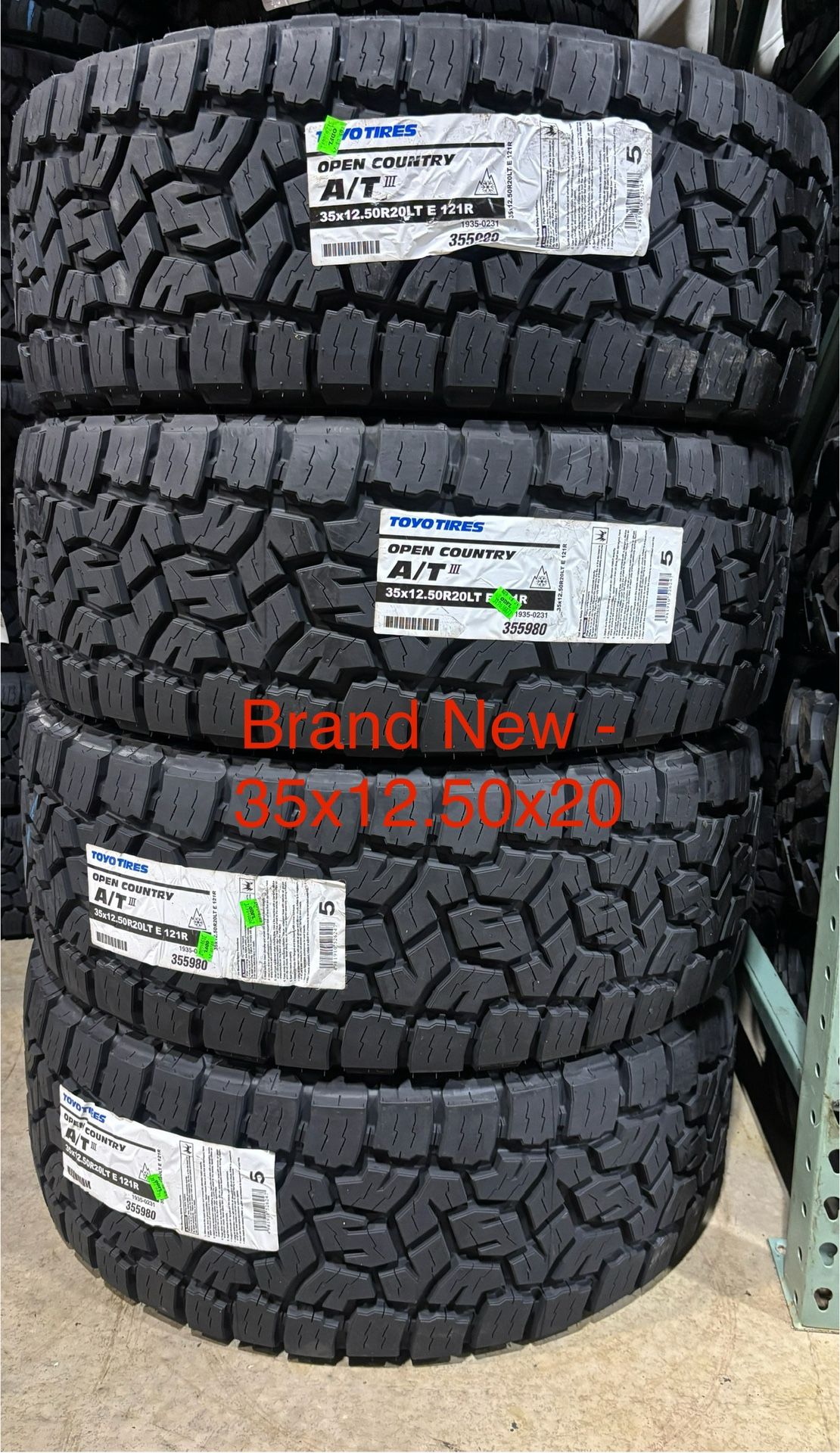 (4) - 35x12.50x20 Toyo Open Country A/T III Tires