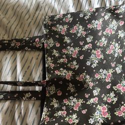 Black Flower Tote Bag