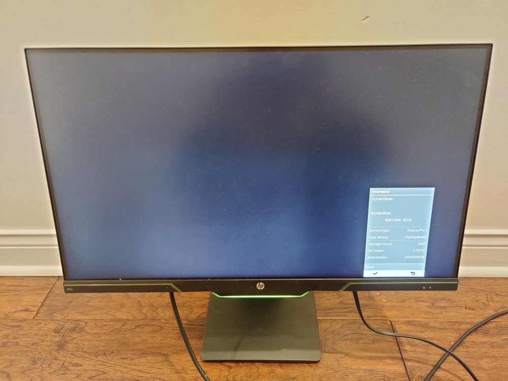 HP 25x 1080p 144Hz 24.5" Gaming Monitor