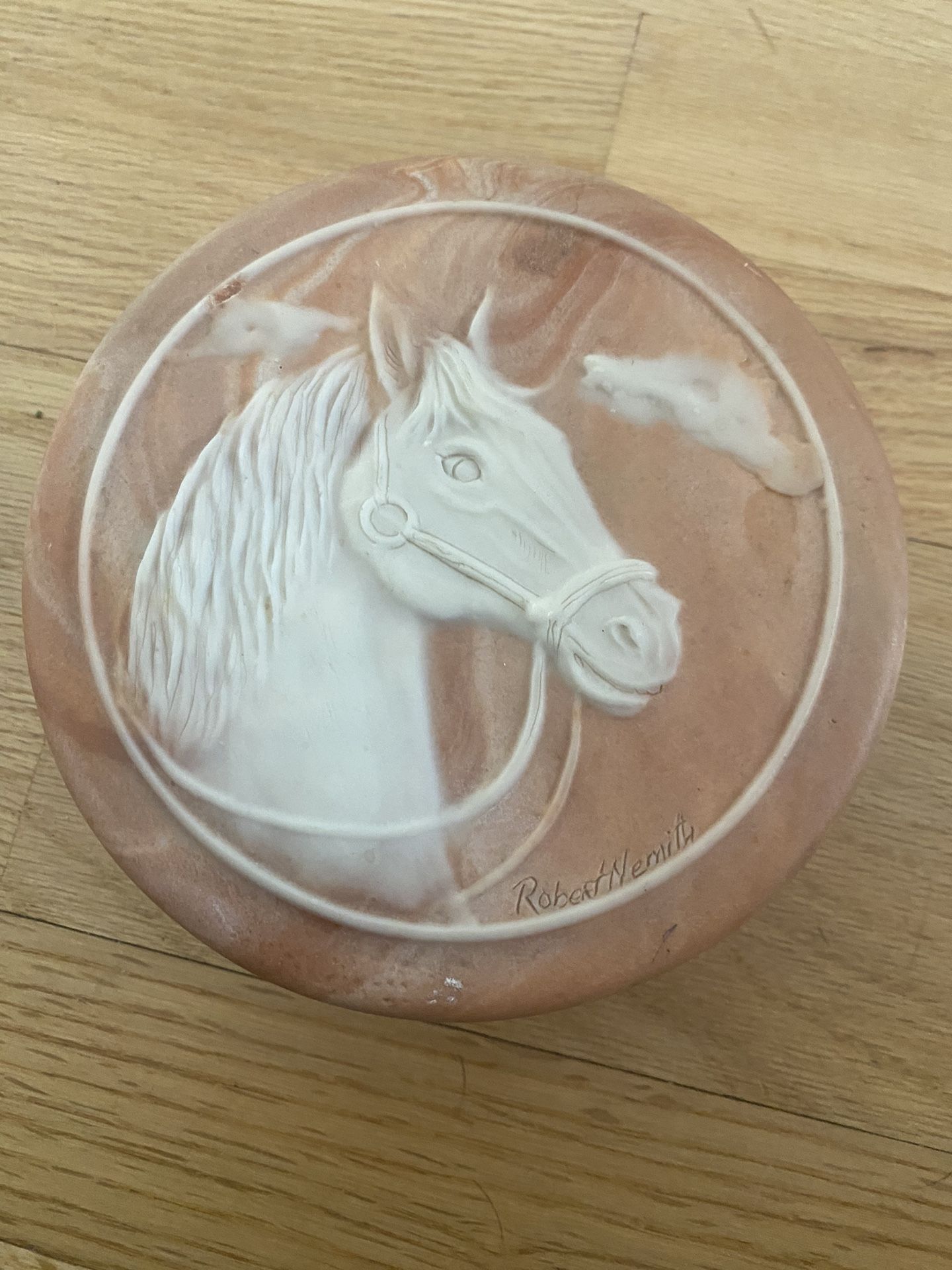 Robert Nemith Soapstone Horse Trinket /Jewelry Box