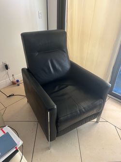 Black leather electric reclining chair