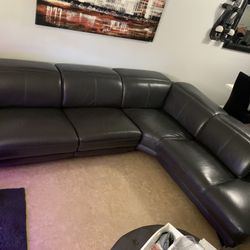 100% Real Leather  Sectional Sofa/couch  Powered  Sets  And Head 