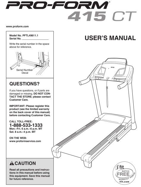 Pro-Form 415 CT Treadmill