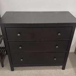 Dark three drawer chest