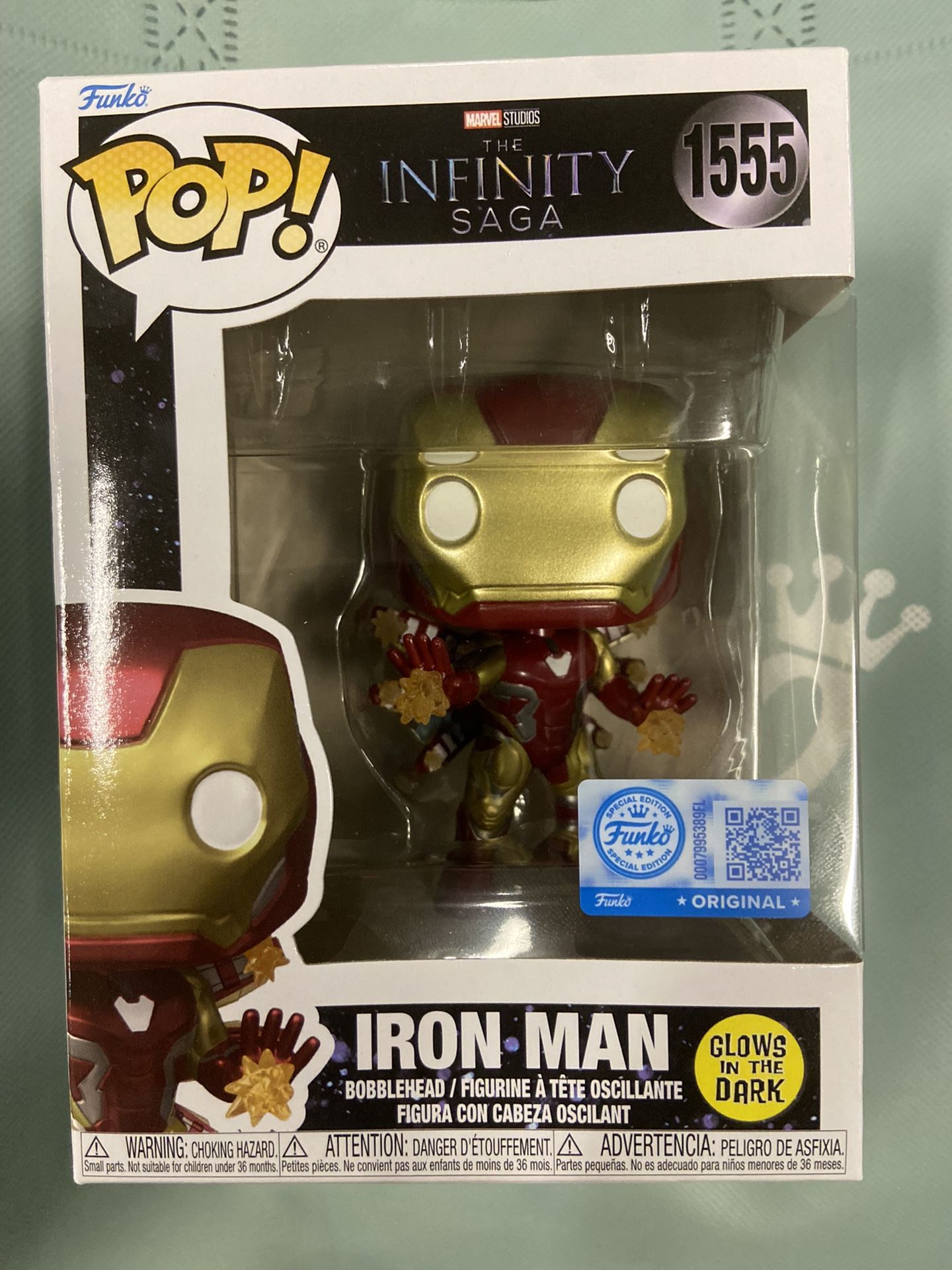 The Infinity Saga Funko Pop! Iron Man Glow Exclusive #1555 +Protector IN HAND