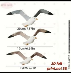 Coastal Wings — Flying Seagull Trio Wood Wall Art