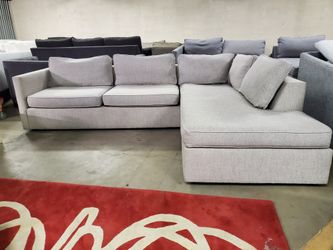 West Elm Harris Gray Sectional Sofa