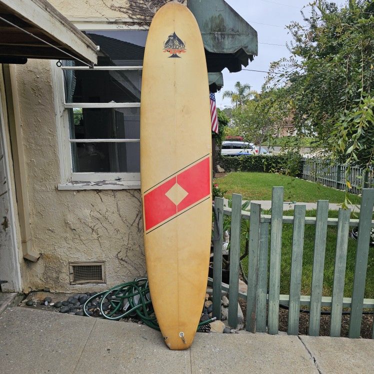 9ft longboard Surfboard, normal wear, see all pics, Has Some Repairs Done