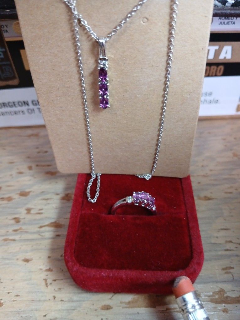 Amethyst Pendant Necklace/Ring