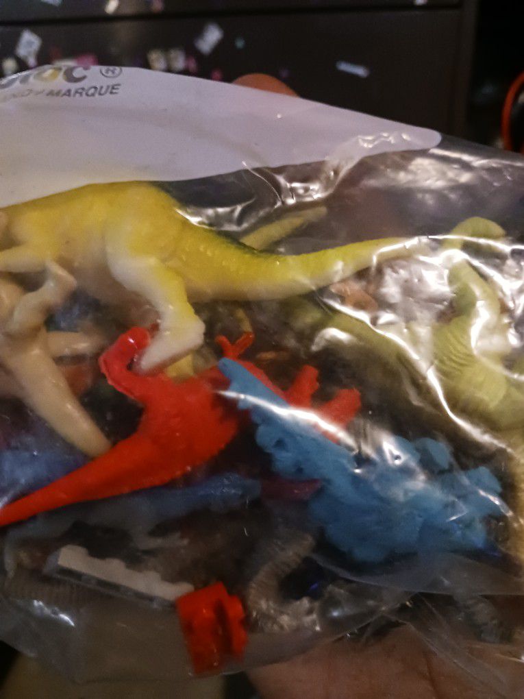 Bag Of Vintage Little Dinosaur Toys