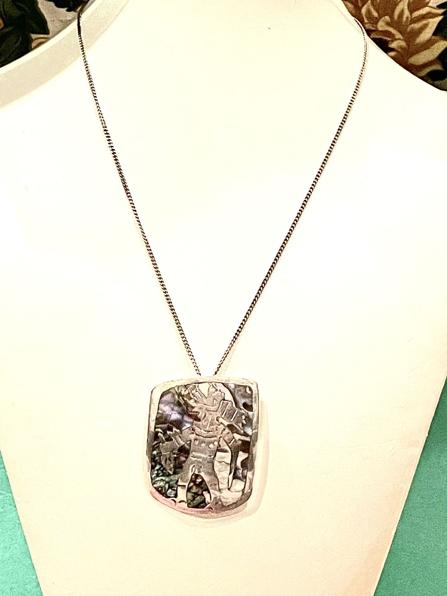 Vintage Sterling Taxco Abalone Necklace