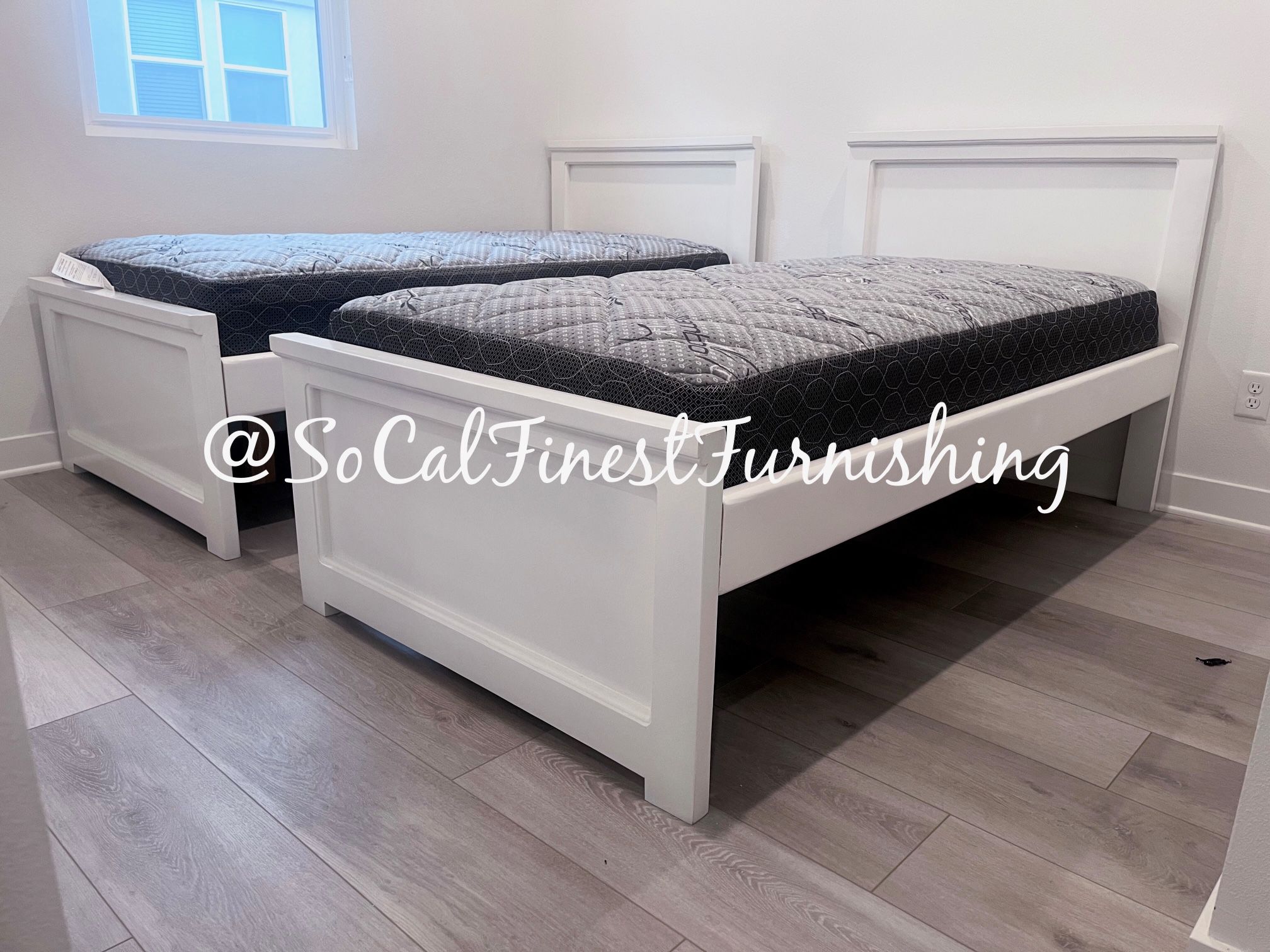 White Twin Bed With Mattress