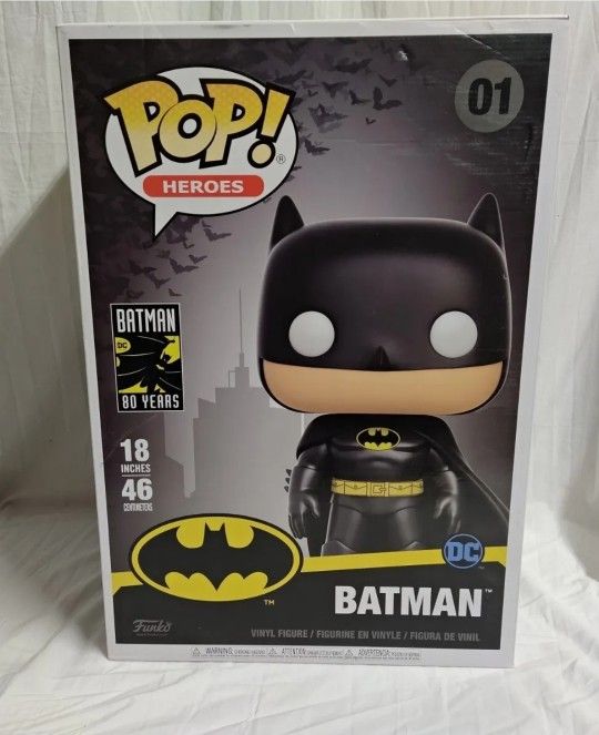 GIANT 18" TALL BATMAN FUNKO MEGA POP #01 Brand New 