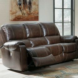 Rackingburg Mahogany Power Reclining Sofa

