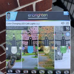 Enbrighten 40ft Color-Changing LED Café Lights – 20 Bulbs w/ Remote
