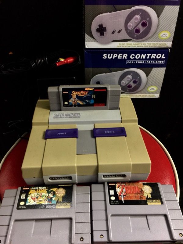 Super Nintendo (Snes) System + Mario’s, Zelda, Star Fox etc. Bundle For Sale