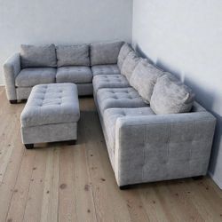 GREY SECTIONAL COUCH SOFA 