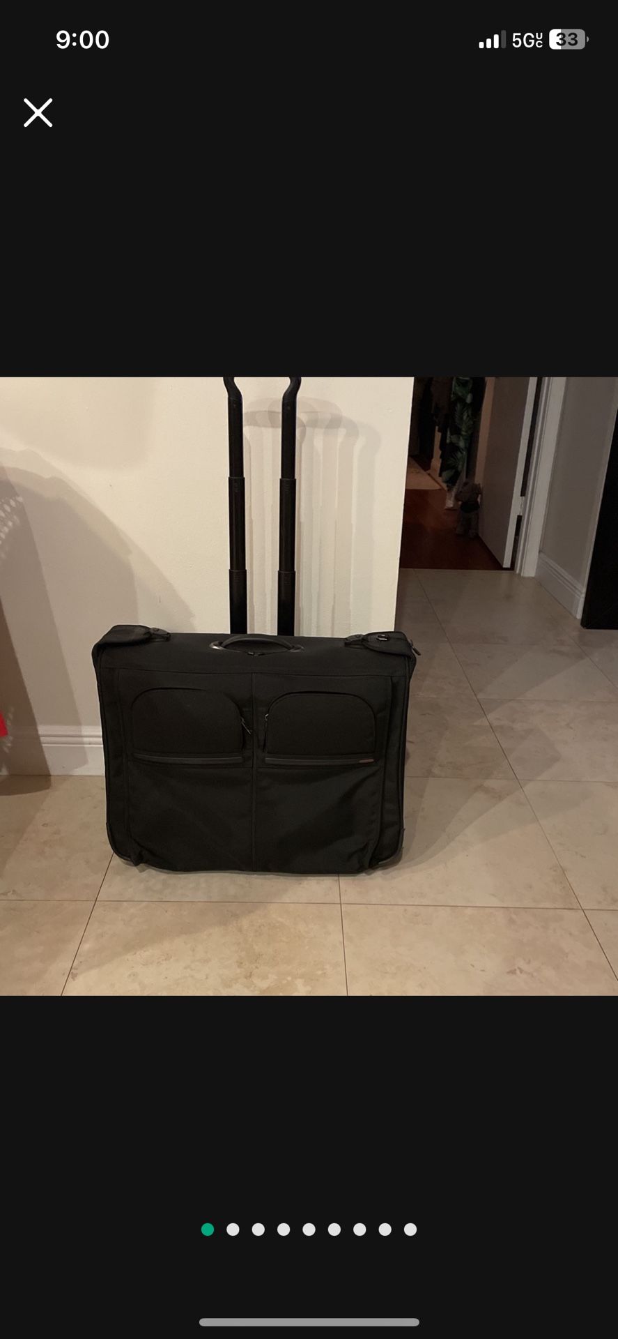 TUMI Black 24” Wheeled Garment Bag 22031D4 Large Trip Travel Wardrobe Black