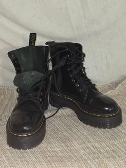 Dr. Martens Jadon Patent Leather Platform Boots (Black)