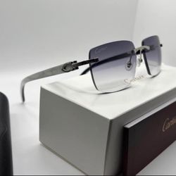 Cartier White Buffalo Horn Grey/Platinum Buffs Big C Decor Glasses PRICE FIRM
