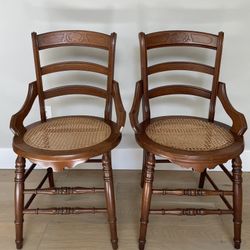 Antique Victorian Cane Seat Chairs