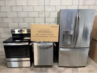 BEAUTIFUL GE  STAINLESS STEEL KITCHEN APPLIANCE SET LIKE NEW