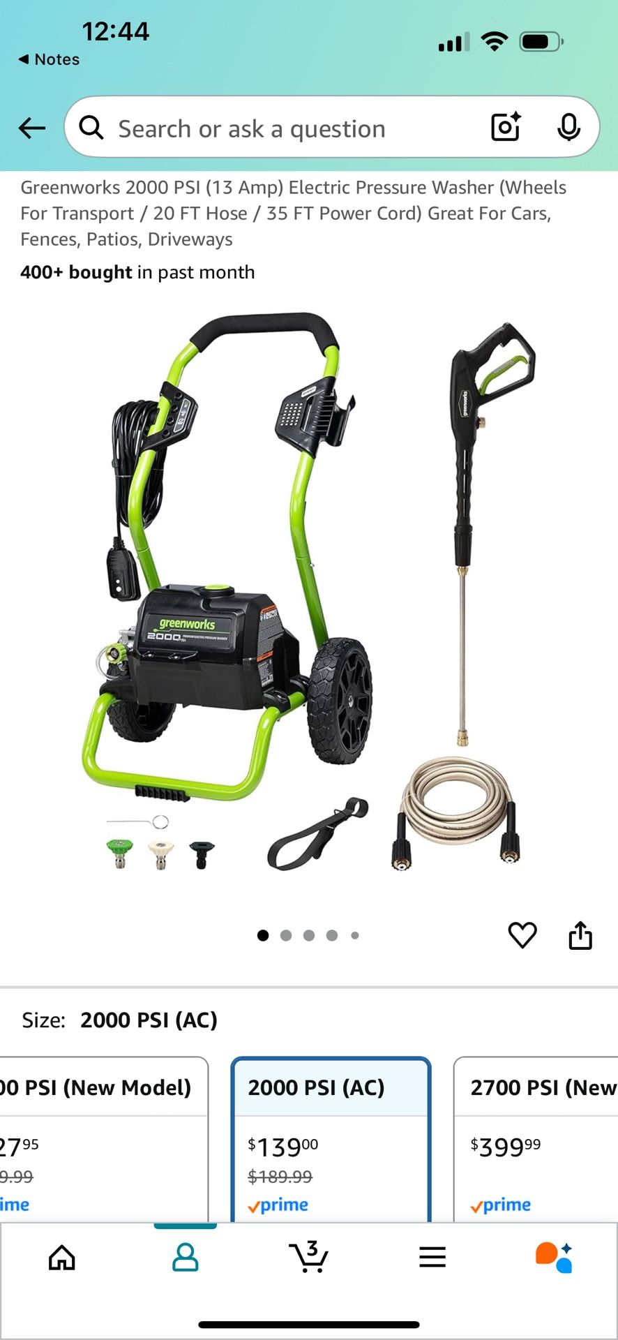 Greenworks 2000 PSI (13 Amp) Electric