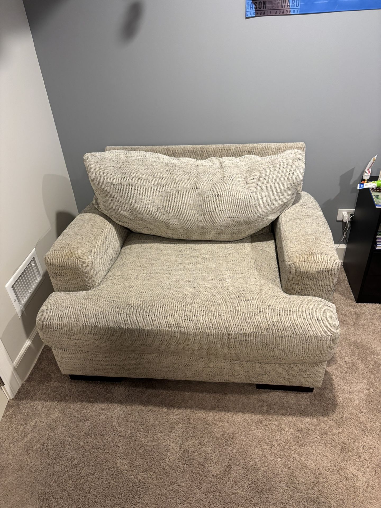Oversized Love Seat and Ottoman 