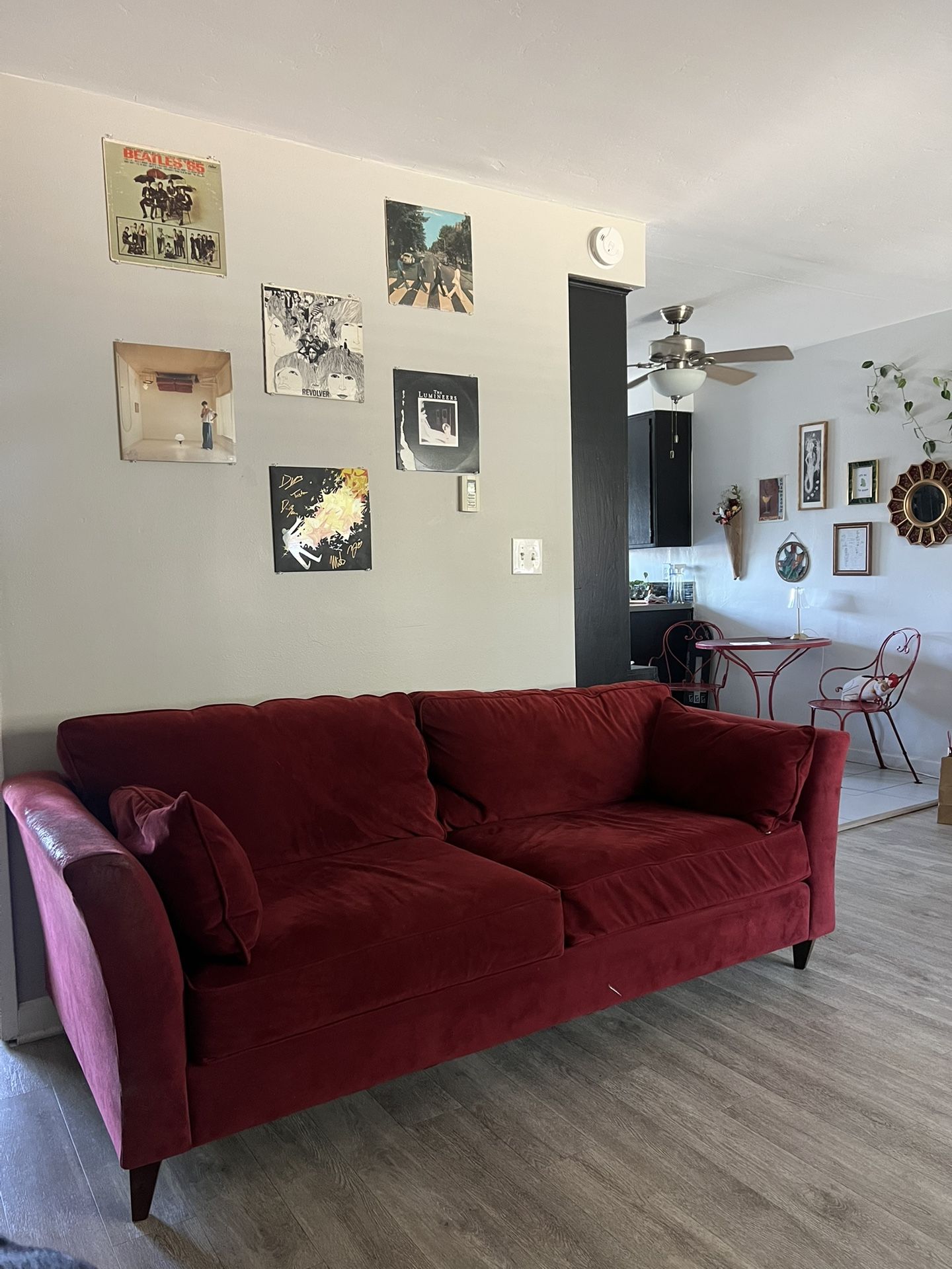 free red velvet couch / loveseat 
