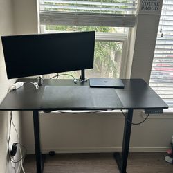 Ultimate Work-From-Home Setup – UltraWide LG Monitor + Electric Standing Desk – $300 (Bundle Deal!)
