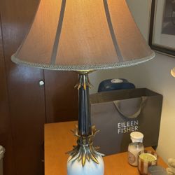 Antique Stiffel Brass And Ostrich Egg Lamp