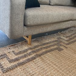 West Elm Eddy Sofa. Pearl Grey. Deco Weave 