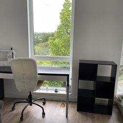 Desk, Chair, And Cube