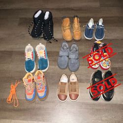 Lot Of 7 Kids Shoes Sneakers Boots Sizes 12/13/2.5 Youth - Ugg/Nike /pokemon/unbranded 