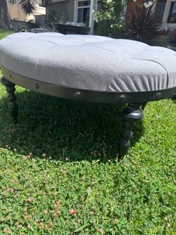 Coffee table grey fabric tuft