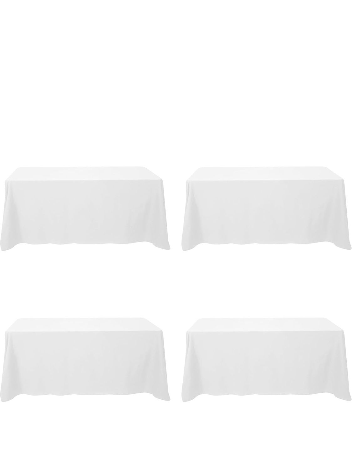 BRILLMAX Tablecloths for 6ft Rectangle Table, Polyester Linen Fabric Washable Table Covers for Wedding, Reception, Banquet, Birthday Party, 90 x 132 I