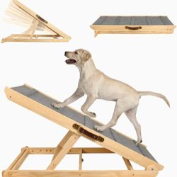 Adjustable Pet Ramp for All Dogs and Cats,42" Long and Adjustable from 14” to 26” with Paw Traction Mat Dog Car Ramps for SUV, Bed, Couch, used!