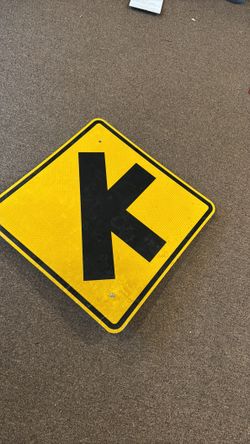 Yellow “K” Road Sign – Real Metal Traffic Sign