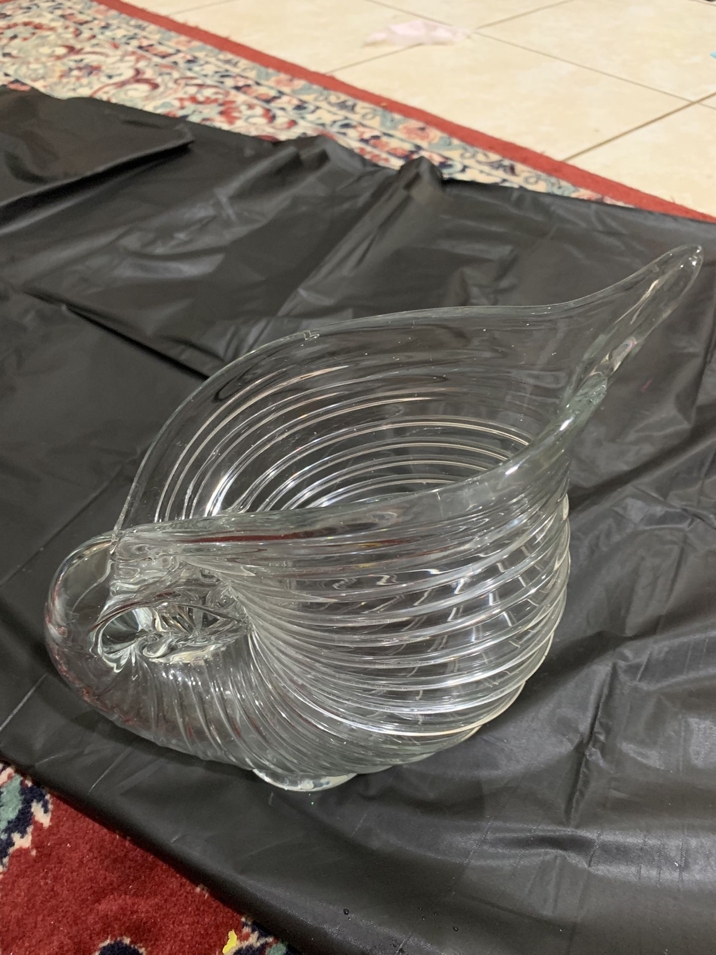 vintage new martinsville clear elegant glass pitcher /vase