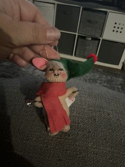 Annalee 4" Skiing Mouse Ornament 1997